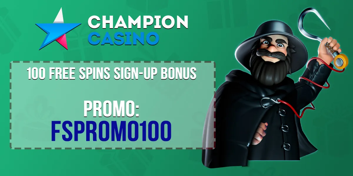 Champion Casino Promo Code for 100 Free Spins