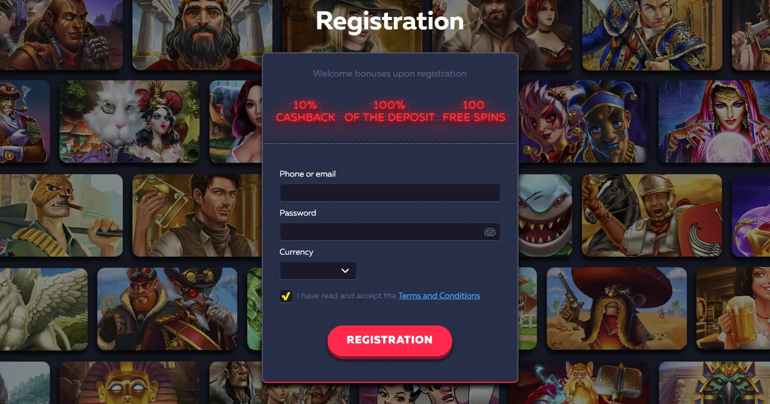 Registration at Vavada Casino